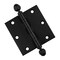 Embassy 3-1/2 x 3-1/2 Solid Brass Hinge, Flat Black Finish with Acorn Tips 3535BBUS19A-1 - alternate 1